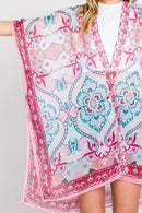 MS0376 Eva Abstract Paisley Print Kimono - MiMi Wholesale
