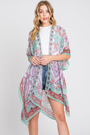 MS0376 Eva Abstract Paisley Print Kimono - MiMi Wholesale