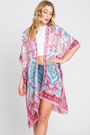 MS0376 Eva Abstract Paisley Print Kimono - MiMi Wholesale