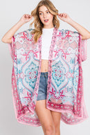 MS0376 Eva Abstract Paisley Print Kimono - MiMi Wholesale