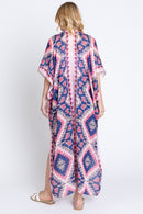 MS0387 Clara Aztec Print Long Kimono - MiMi Wholesale