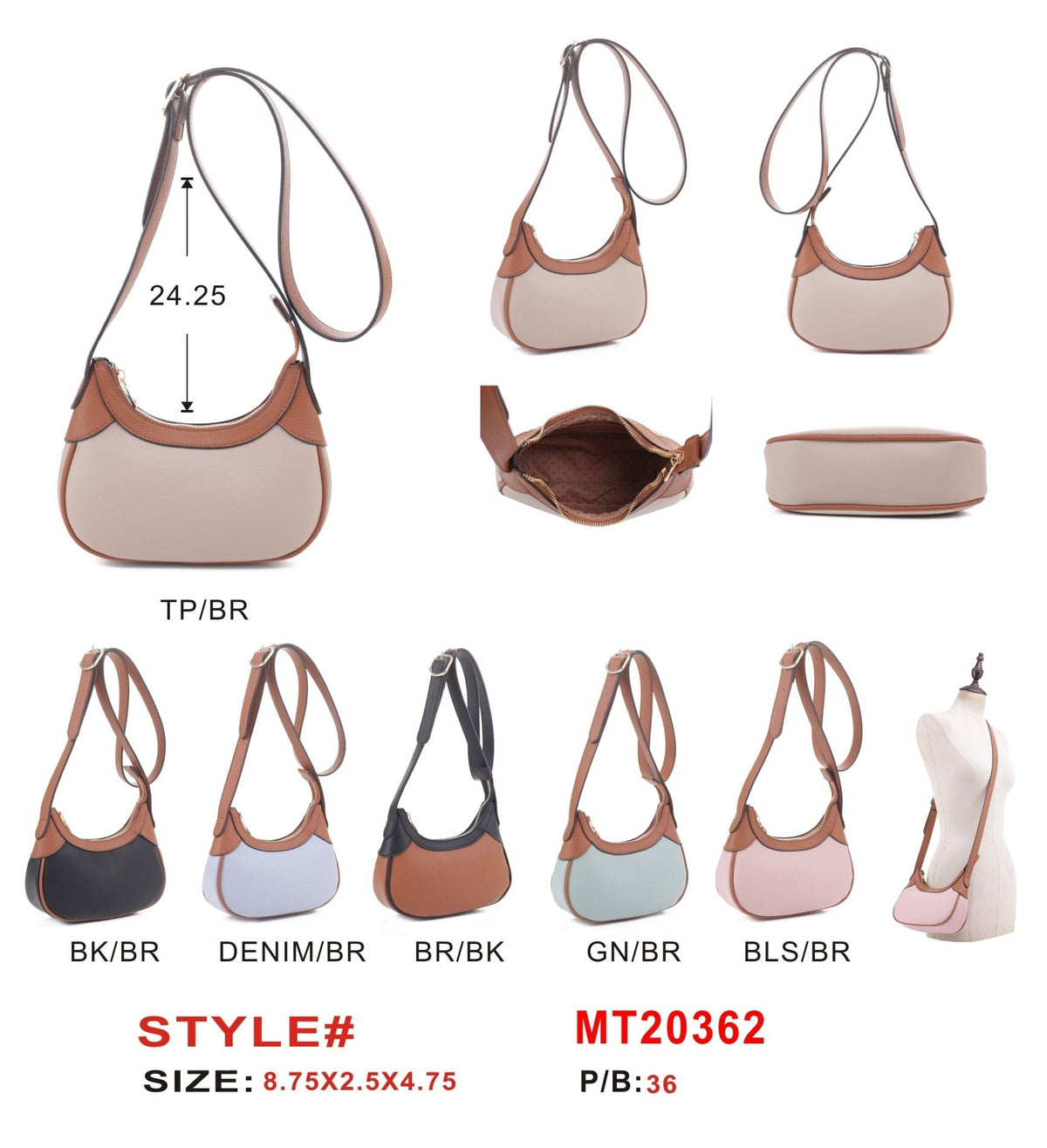 MT20362 Half-Moon Crossbody - MiMi Wholesale
