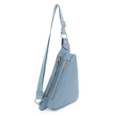 MT20389 Nancy Triangle Double Zipper Sling Bag - MiMi Wholesale