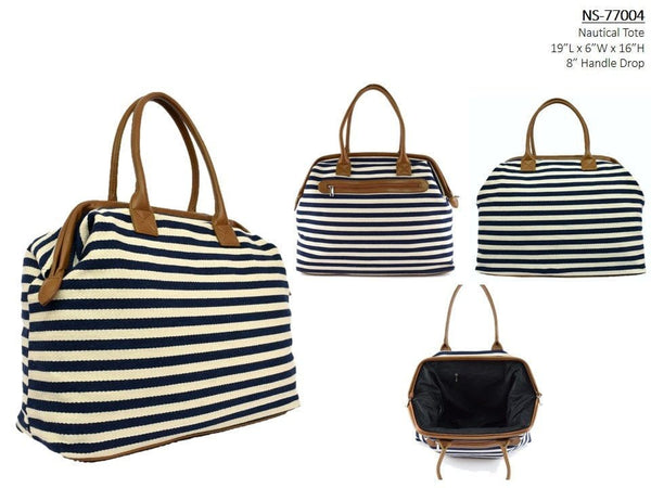 NS77004 Striped Travel Duffel Bag - MiMi Wholesale