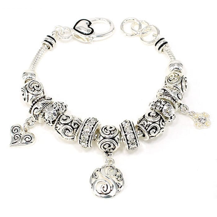 OB06337ASCRY "S" Inital Multibeads Bracelet 