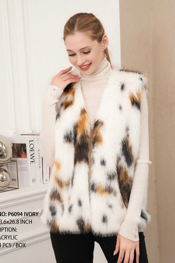 P6094 Tyla Animal Faux Fur Vest - MiMi Wholesale