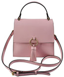 PB704 Fashion Ring Tassel Flap Crossbody Satchel Bag - MiMi Wholesale