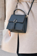 PB704 Fashion Ring Tassel Flap Crossbody Satchel Bag - MiMi Wholesale