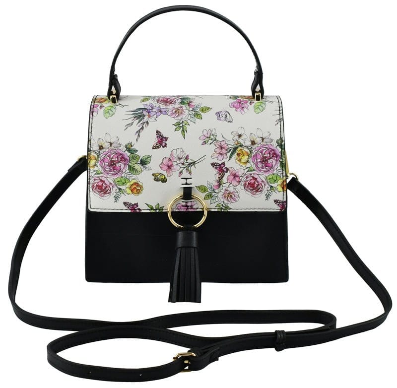PB704 Fashion Ring Tassel Flap Crossbody Satchel Bag - MiMi Wholesale