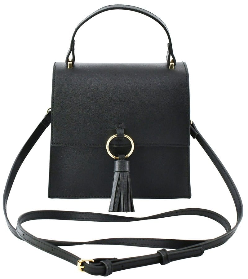 PB704 Fashion Ring Tassel Flap Crossbody Satchel Bag - MiMi Wholesale