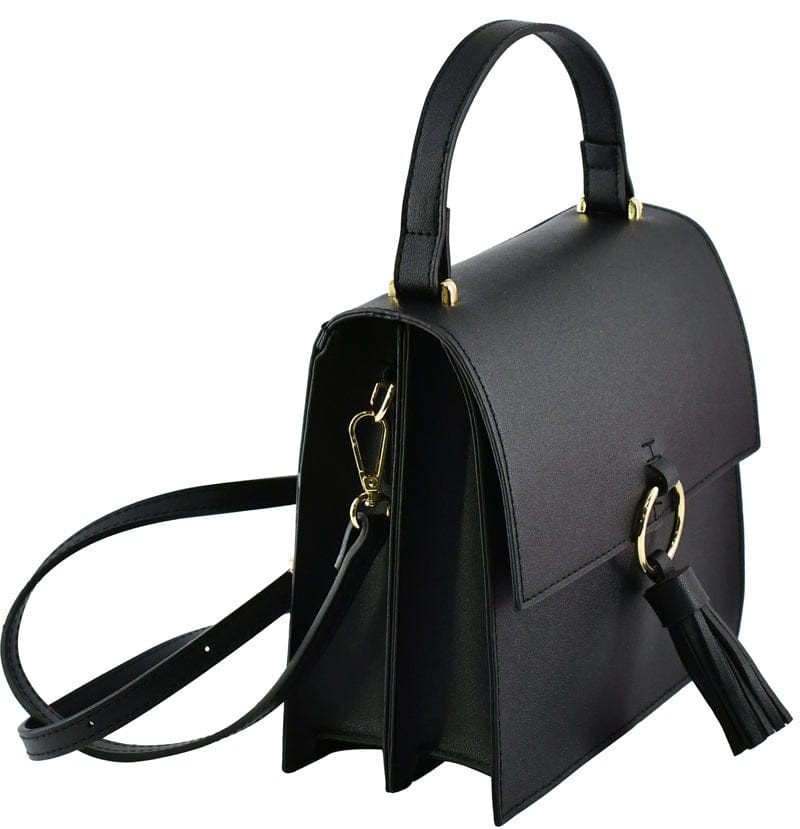 PB704 Fashion Ring Tassel Flap Crossbody Satchel Bag - MiMi Wholesale