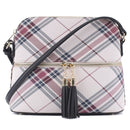 PL3031 Plaid Dome Fashion Crossbody w/ Tassel - MiMi Wholesale