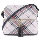 PL3031 Plaid Dome Fashion Crossbody w/ Tassel - MiMi Wholesale