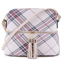 PL3031 Plaid Dome Fashion Crossbody w/ Tassel - MiMi Wholesale