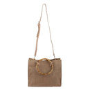 PP6890 Reed Handle Square Jute Tote/Crossbody - MiMi Wholesale