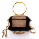 PP6890 Reed Handle Square Jute Tote/Crossbody - MiMi Wholesale
