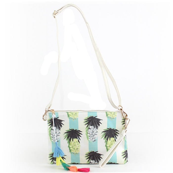 PPC5026(BK) Pineapple Print Fashion Clutch/Crossbody Bag with Tassel - MiMi Wholesale
