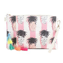 PPC5026(BK) Pineapple Print Fashion Clutch/Crossbody Bag with Tassel - MiMi Wholesale