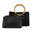 PPC6475 Mini Reed Handle Square Jute Bag-in-a-Bag Tote/Crossbody - MiMi Wholesale