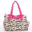 QCD2703 Quilted Cat Print Diaper Bag - MiMi Wholesale