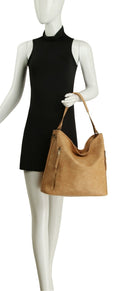 QFM0078 Stacy 2-in-1 Vegan Leather Hobo bag w/Guitar strap - MiMi Wholesale