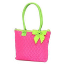 QS301 Quilted Solid Small Tote - MiMi Wholesale