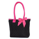 QS301 Quilted Solid Small Tote - MiMi Wholesale