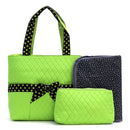 QS601 Quilted Solid 3PC Diaper Bag - MiMi Wholesale