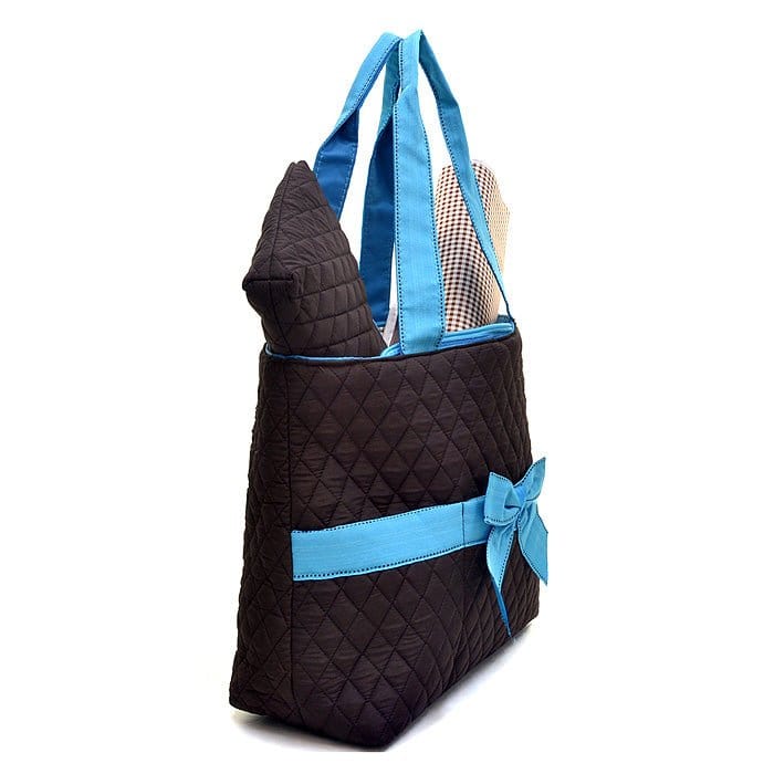 QS601 Quilted Solid 3PC Diaper Bag - MiMi Wholesale
