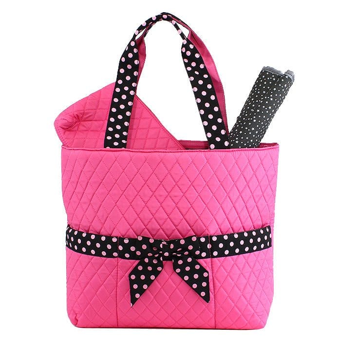 QS601 Quilted Solid 3PC Diaper Bag - MiMi Wholesale
