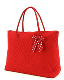 QSD2705 Quilted Solid Large Tote - MiMi Wholesale