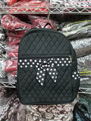 QSD2716 Quilted Solid Zippered Backpack - MiMi Wholesale