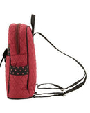 QSD2716 Quilted Solid Zippered Backpack - MiMi Wholesale