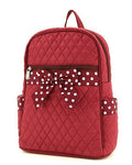 QSD2716 Quilted Solid Zippered Backpack - MiMi Wholesale