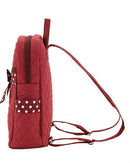 QSD2716 Quilted Solid Zippered Backpack - MiMi Wholesale