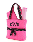 QSD2721 Quilted Solid 3PC Diaper Bag - MiMi Wholesale