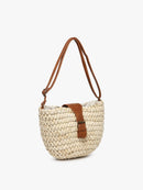 R2101 Gloria Seagrass Crossbody w/ Vegan Leather Accents - MiMi Wholesale