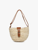 R2101 Gloria Seagrass Crossbody w/ Vegan Leather Accents - MiMi Wholesale