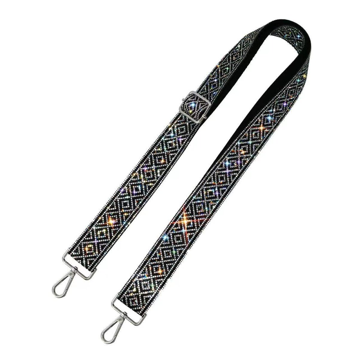 RS038R Sparkling Rhinestone Diamond Pattern Guitar Strap - MiMi Wholesale