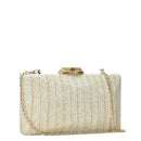 RZ6730 Rachel Zoe Gem Lock Straw Clutch With Chain - MiMi Wholesale