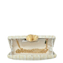 RZ6730 Rachel Zoe Gem Lock Straw Clutch With Chain - MiMi Wholesale