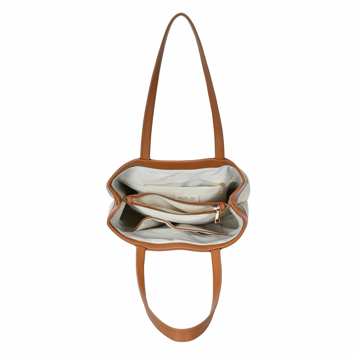 RZ7057 Rachel Zoe Canvas/Leather Three Compartment Tote Bag