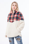 SH1018 Kate Sherpa Pullover w/ Print - MiMi Wholesale