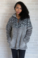 SH1018 Kate Sherpa Pullover w/ Print - MiMi Wholesale