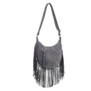 SJ20309 Soft Leather Fringe Hobo/Crossbody Bag With Tassel - MiMi Wholesale