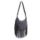 SJ20309 Soft Leather Fringe Hobo/Crossbody Bag With Tassel - MiMi Wholesale
