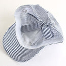 SR913 Monogrammable Seersucker Cap with Bow Tie Back - MiMi Wholesale