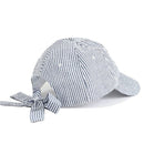 SR913 Monogrammable Seersucker Cap with Bow Tie Back - MiMi Wholesale