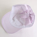 SR913 Monogrammable Seersucker Cap with Bow Tie Back - MiMi Wholesale