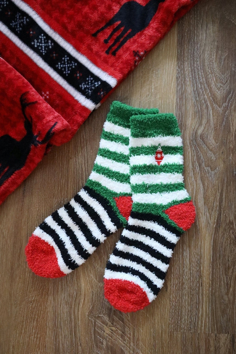 SS1003 12pcs Assorted Fuzzy Christmas Sock Pack - MiMi Wholesale